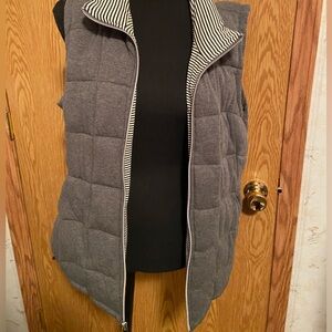 Gray/striped vest